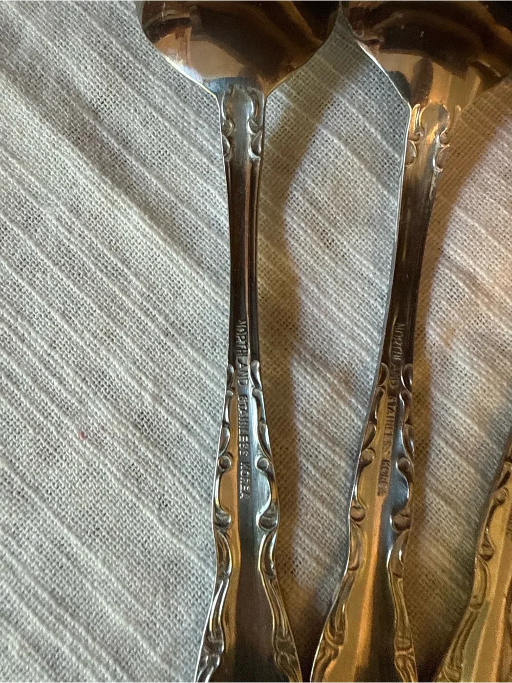 Vtg Oneida Northland Sirocco Dinner Spoons Teaspoons 6” (Set of 4) Flatware